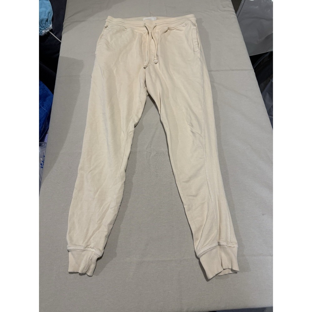 Free Planet Pants Mens 32/M Beige French Terry Jogger Tapered Leg Cotton Casual